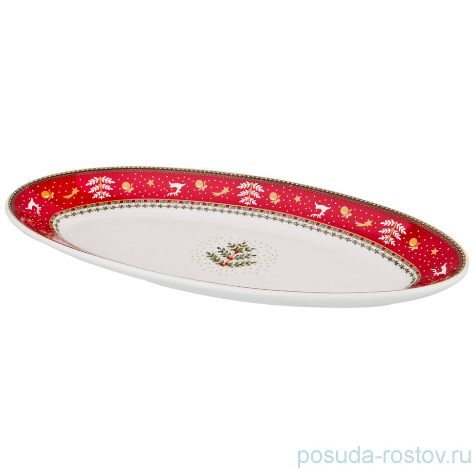 Блюдо 30 х 12 х 3 см овальное "Christmas Collection /Красная" / 192098