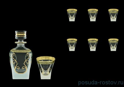 Набор для водки/ликёра 7 предметов (графин + 6 стопок) &quot;Фузион /Блэк&quot; / 030341