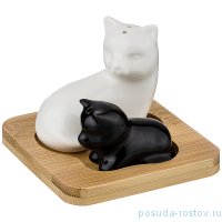 Приборы для специй Солонка и Перечница 7 х 4 х 6 см на подставке &quot;Native /Кошка с котёнком&quot; / 199970