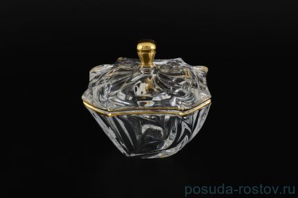 Ваза для конфет 13 см с крышкой &quot;Нептун /Золотой кант&quot;  / 096290
