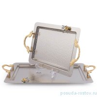 Набор подносов 2 шт прямоугольные &quot;Татуировка /серебро&quot; / 272557