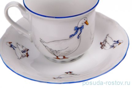 Кофейный сервиз на 6 персон 15 предметов &quot;Констанция /Гуси&quot; / 012433