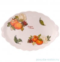 Блюдо 38 x 27 x 3 см овальное &quot;Artigianato ceramico /Апельсин и роза&quot; / 348540