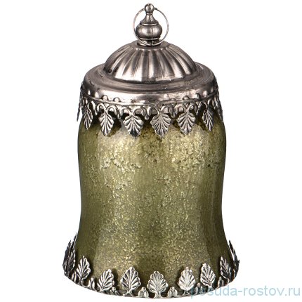 Светильник 9 х 15 см с металлическим декором led-подсветка зелёный / 209337