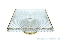 Тортница 25 х 25 х 11 см н/н квадратная &quot;Отводка золото&quot; / 251661