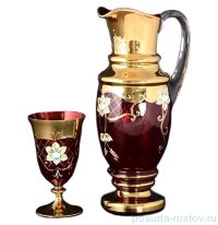 Набор для воды 7 предметов (кувшин + 6 бокалов) &quot;Лепка /красный&quot; / 087830