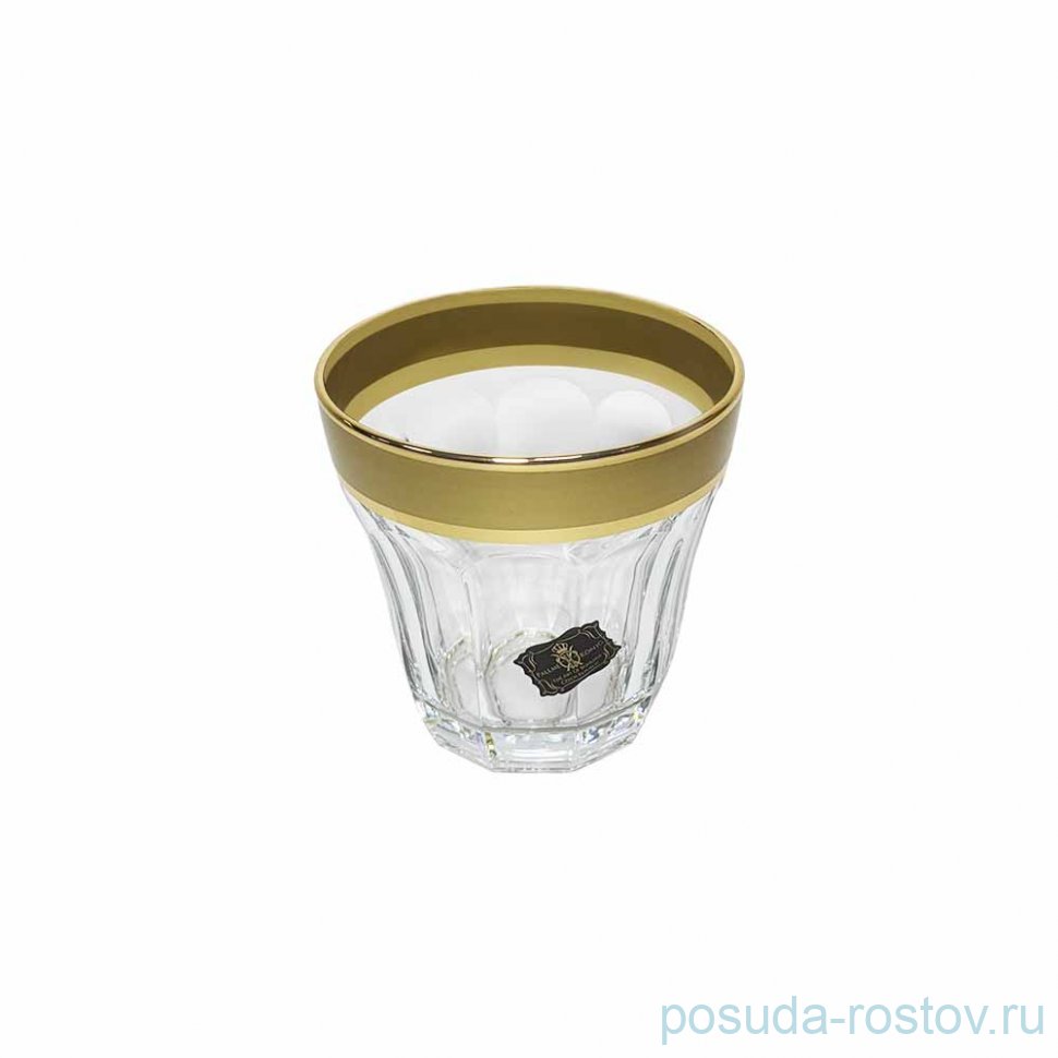 Стаканы для виски 300 мл 6 шт "Baroque /Матовая полоса /золото" AS Crystal / 337609