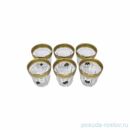 Стаканы для виски 300 мл 6 шт &quot;Baroque /Матовая полоса /золото&quot; AS Crystal / 337609