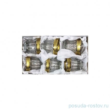 Стаканы для виски 300 мл 6 шт &quot;Baroque /Матовая полоса /золото&quot; AS Crystal / 337609