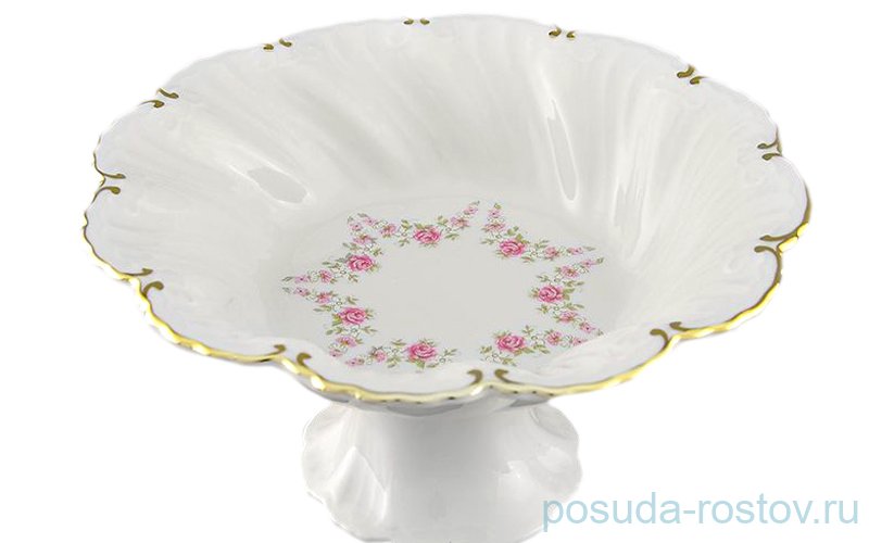 Конфетница 19,5 см н/н "Соната /Розовый цветок" / 085550