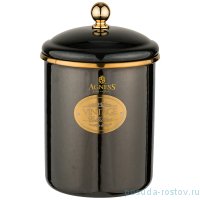 Банка для сыпучих продуктов 12 х 15 см эмалированная 1,5 л шоколад &quot;Agness /Тюдор&quot; / 209823