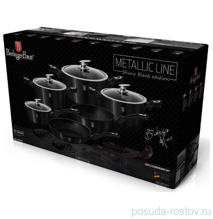 Набор посуды 15 предметов &quot;Metallic Line Royal Black Edition&quot; / 131653