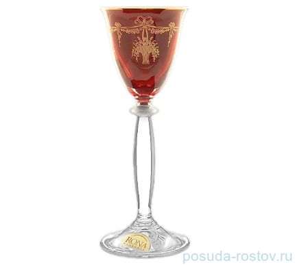 Рюмки 60 мл 6 шт рубиновые &quot;Миранда /Золотые корзинки&quot; / 018452