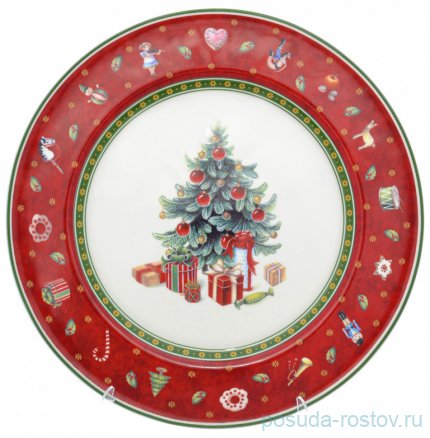 Тарелка 26 см &quot;Christmas world /Bordo&quot; / 230104