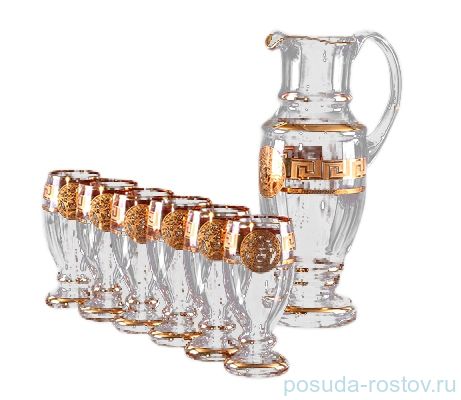 Набор для воды 7 предметов (кувшин 1,5 л + 6 стаканов) "Медуза /Костка" / 005054