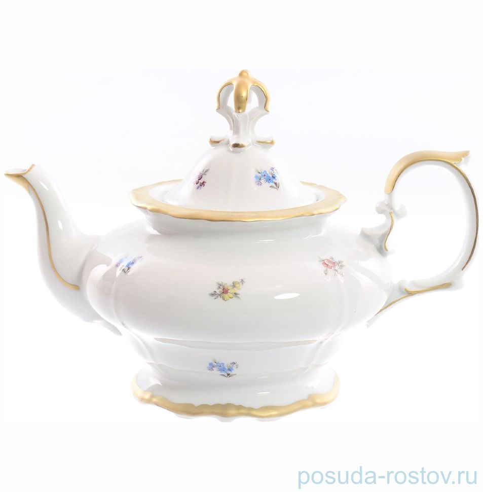 Заварочный чайник 1,35 л "Корона /Мелкие цветы /Матовое золото" / 148379