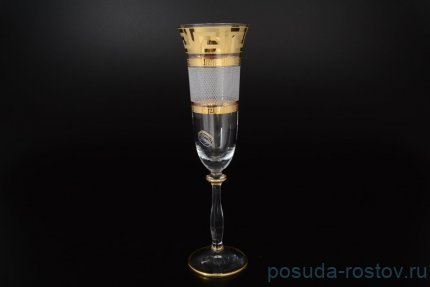 Бокалы для шампанского 190 мл 6 шт &quot;Анжела /Версаче золото /Каро&quot; R-G / 022939