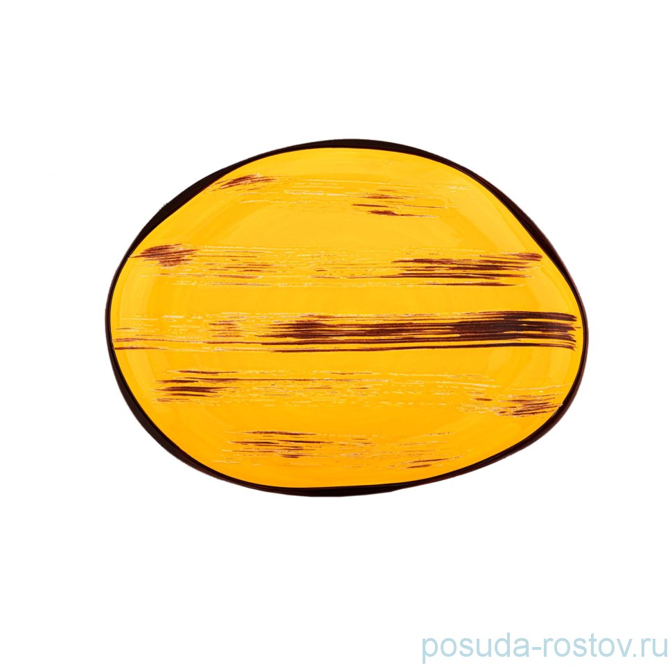 Блюдо 33 x 24,5 см овальное жёлтое "Scratch" / 261488