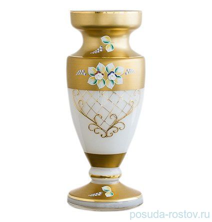 Ваза для цветов 40 см &quot;Лепка белая /с золотом&quot; / 036740