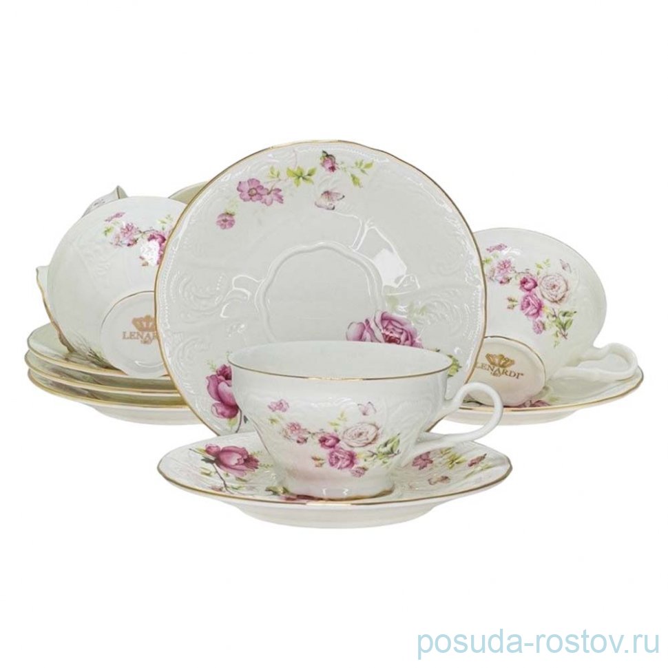 Набор чайных пар 200 мл 6 шт "maria rose" (подарочная упаковка) / 356814