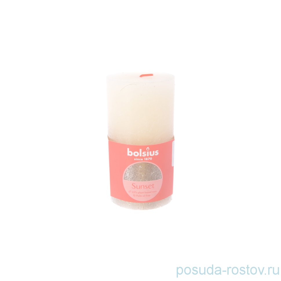 Свеча Рустик 13 х 6,8 см "Christmas world /Жемчужная + шампань /Bolsius"  / 262571
