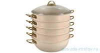 Мантоварка 32 х 10 см с антипригарным покрытием 6,4 л кремовая &quot;GRANITE COUSCOUS PAN SET /GOLD&quot; / 295701