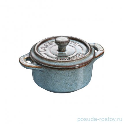 Кокот 10 см с крышкой 200 мл античный бирюзовый &quot;STAUB&quot; / 294152