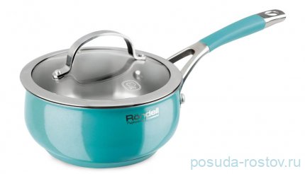 Ковш 16 см со стеклянной крышкой 1,5 л &quot;Turquoise&quot; / 114633