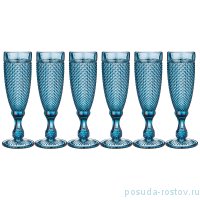 Бокалы для шампанского 200 мл 6 шт голубые &quot;Гранат /Muza color&quot; / 215425