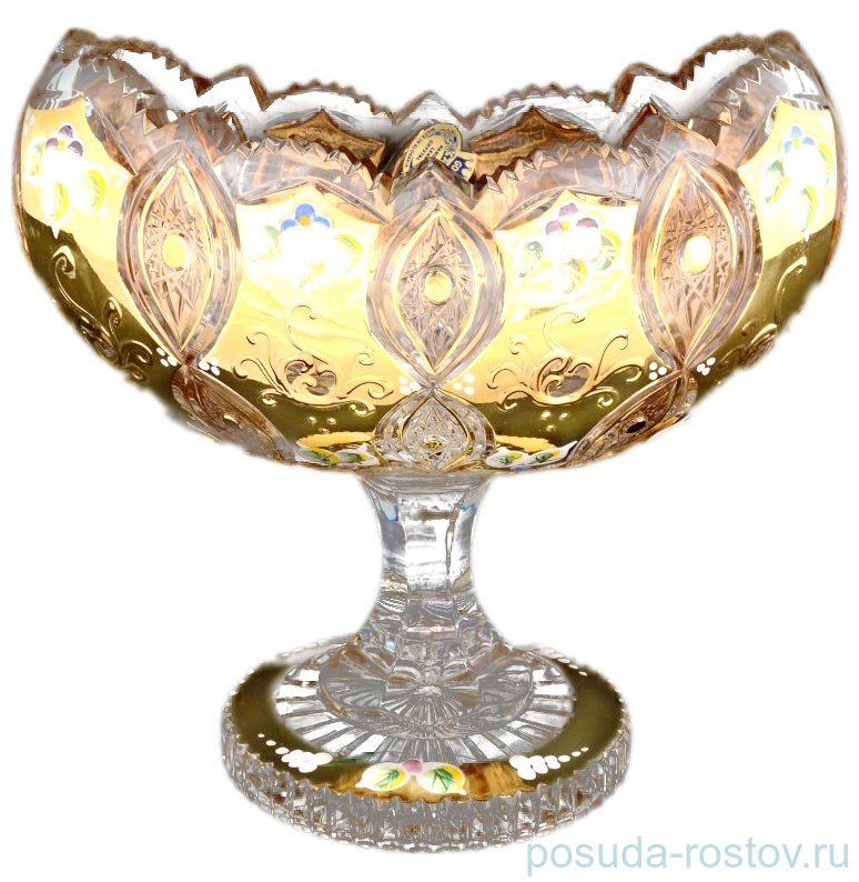 Ваза для конфет 20,5 см н/н "S.Crystal /Резной с золотом" / 059913