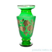 Ваза для цветов 32 см зелёная &quot;Золотые розы&quot; / 169643