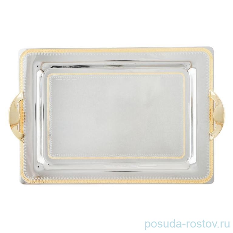 Поднос 45 см прямоугольный с ручками "Diadema Lines Gold" / 339785