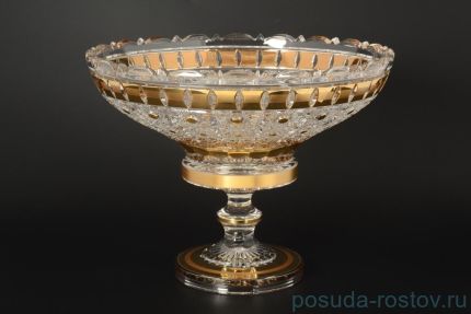 Конфетница 35 см н/н &quot;Max Crystal /Золотые окошки /шарики&quot; / 105424