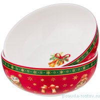 Набор розеток 10 см 2 шт красные &quot;Новогодняя сказка /Совы&quot; / 225165
