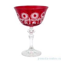 Креманки/мартинки 190 мл 6 шт красные &quot;Лаура /Снежинка /Резные цветные&quot; / 269005