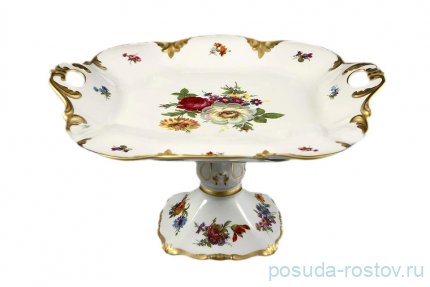 Поднос 32 см квадратный н/н &quot;Корона /Мейсенский букет&quot; / 165995