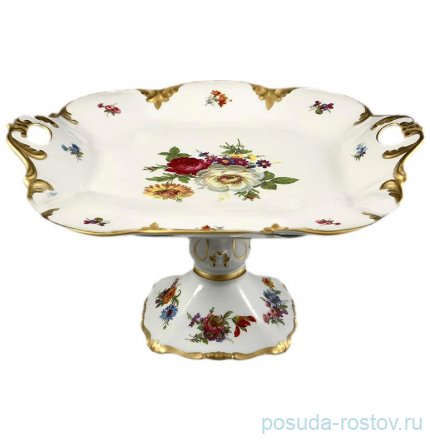 Поднос 32 см квадратный н/н &quot;Корона /Мейсенский букет&quot; / 165995