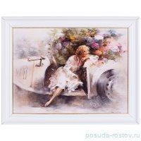 Картина 30 х 40 см /рамка белая лак с золотой окантовкой / 263765