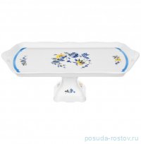 Поднос 38 см прямоугольный н/н &quot;Соната /Цветы /Голубая кайма&quot; / 369786