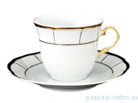 Кофейная пара 140 мл 1 шт низкая &quot;Менуэт /Отводка золото&quot; / 245019