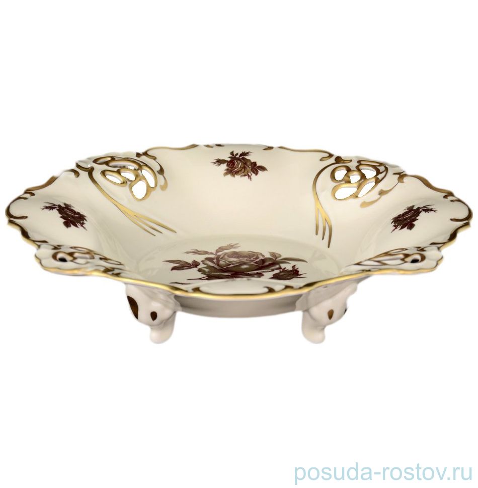 Фруктовница 24 см "Барбарина" "Анжелика /Красная роза с золотом /СК" / 067774