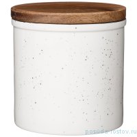 Банка для сыпучих продуктов 10,5 х 10,5 см с деревянной крышкой 550 мл &quot;Platinum&quot; / 236135