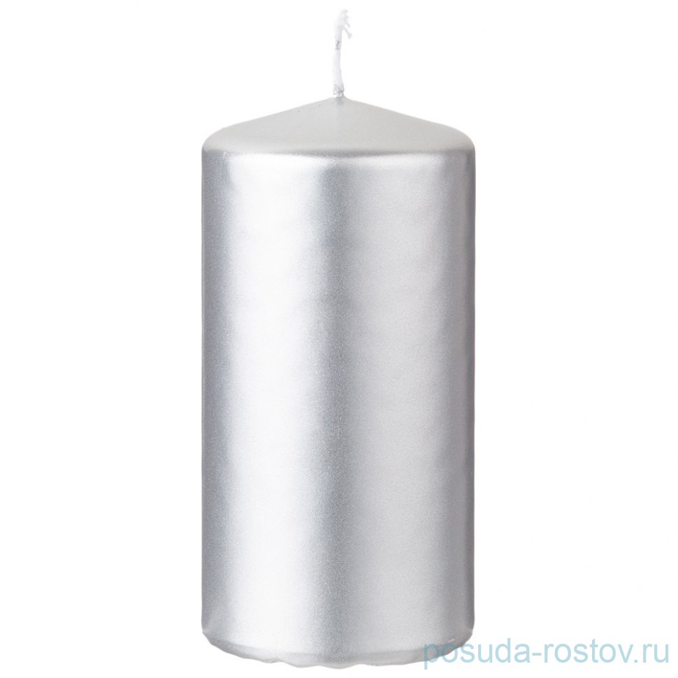 Свеча столбик 5 х 10 см /серебро металлик / 283008