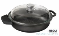 Сотейник 28 см с крышкой литой 3 л &quot;Risoli /HardStone Granito Induction&quot; / 154510
