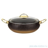 Сотейник 24 х 7 см с антипригарным покрытием 2,5 л чёрный &quot;GRANITE SINGLES SERIES /GOLD&quot; / 247093