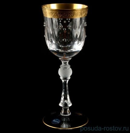 Бокалы для белого вина 200 мл 6 шт &quot;Джесси /Золото и Стразы&quot; / 001201