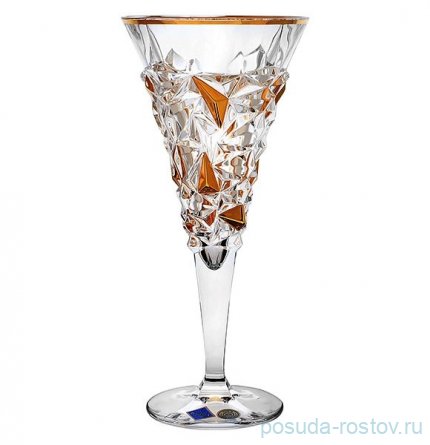 Бокалы для белого вина 250 мл 6 шт &quot;Glacier /С золотом&quot; хрусталь Йиглава / 072040