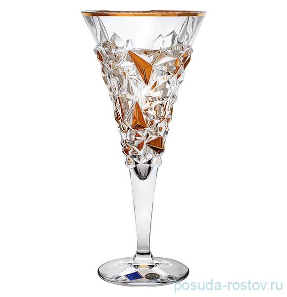Бокалы для белого вина 250 мл 6 шт "Glacier /С золотом" хрусталь Йиглава / 072040