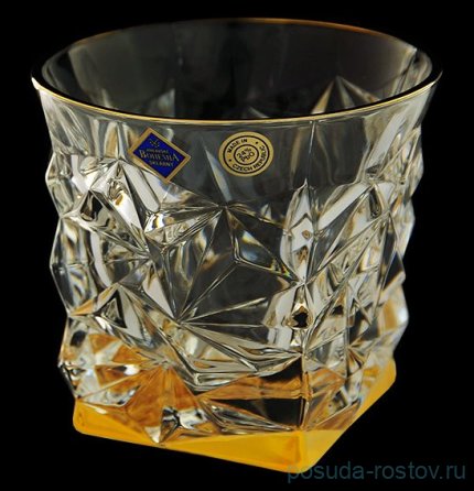 Стаканы для виски 350 мл 6 шт &quot;Glacier /С золотом&quot; хрусталь Йиглава / 069109