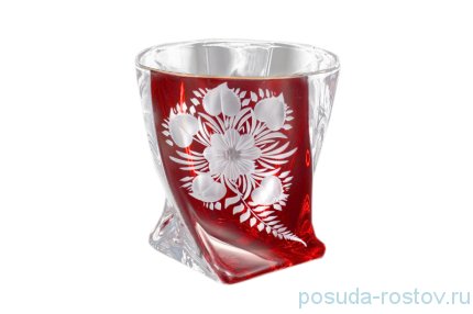 Стаканы для виски 340 мл 6 шт &quot;Квадро /Красный с цветочным узором&quot; / 098320